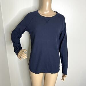 LL Bean Blue Ribbed Long Sleeve Top
